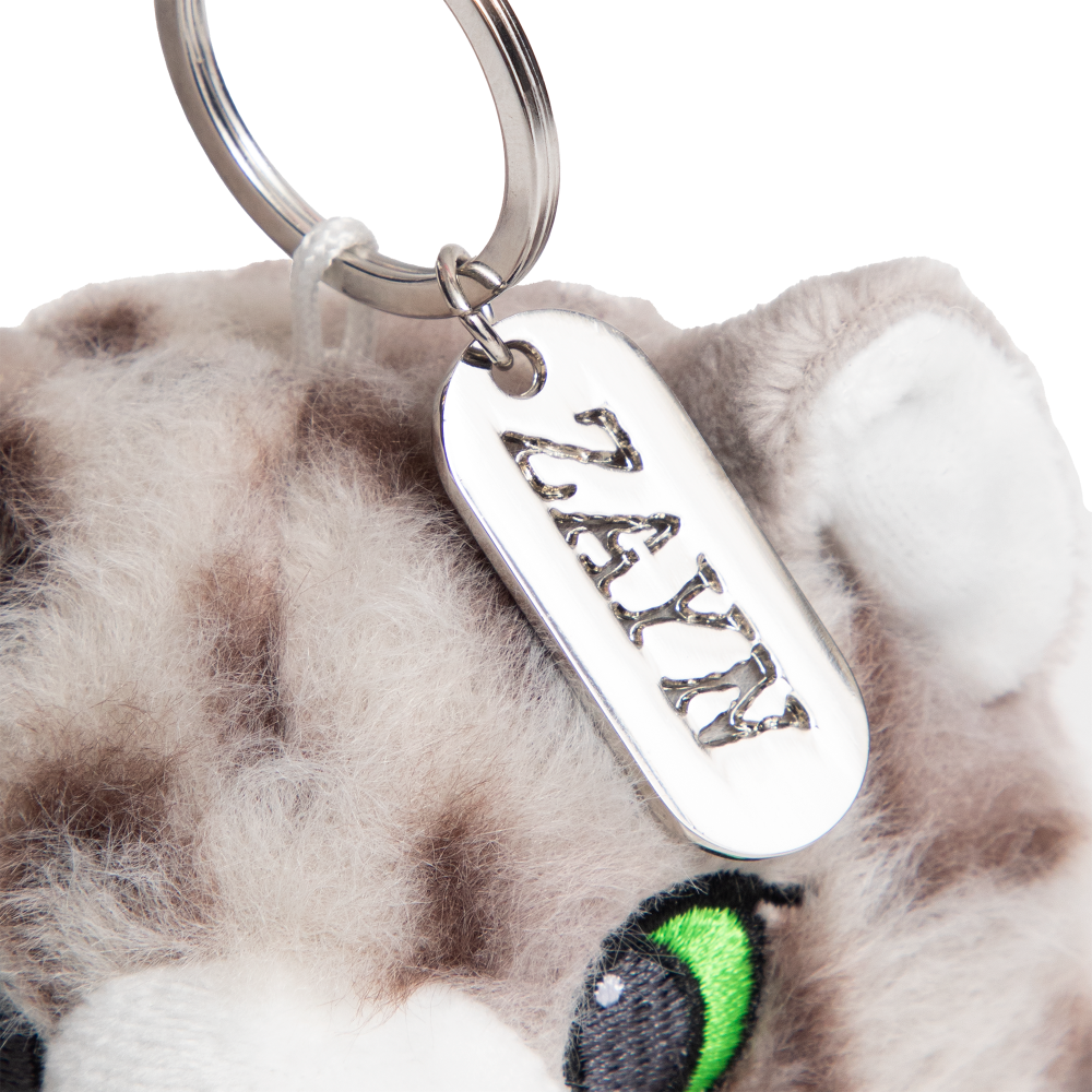 Snow Leopard Plushie Keychain Detail 1