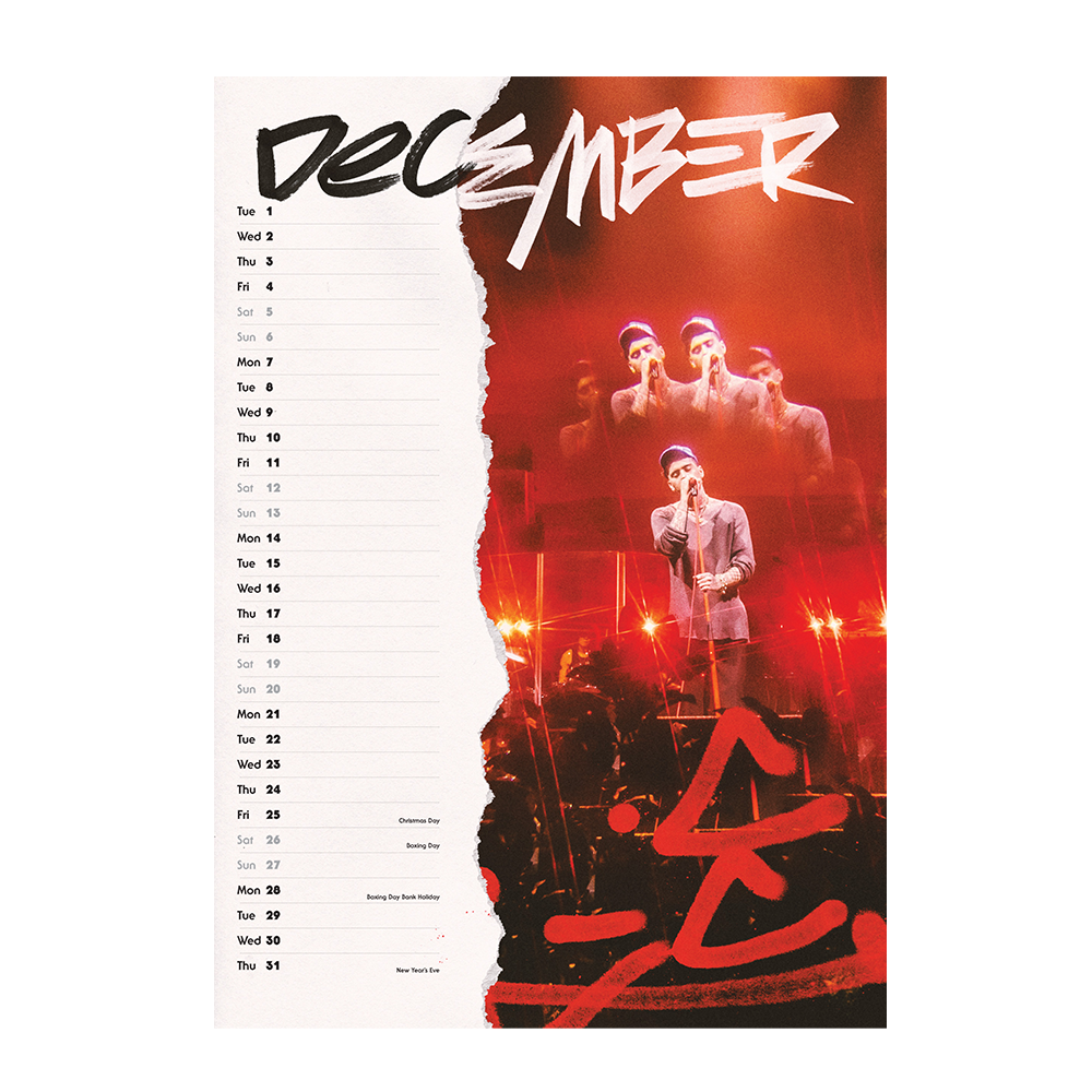 ZAYN 2026 A3 CALENDAR December