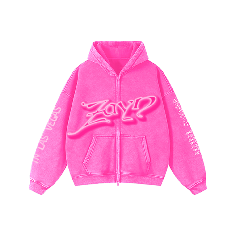 ZAYN AIRBRUSH PINK LAS VEGAS HOODIE FRONT